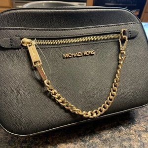 Michael Kors Jet Set Travel Item Zip Chain Crossbody Bag Black